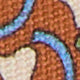 Silk Print Tie in Orange/Sky/Avocado Deco