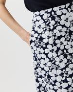 Load image into Gallery viewer, Belle Skirt in Navy/Pearl Floral Matelassé
