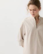 Load image into Gallery viewer, Cadie Dress in Sand Paperweight Stretch Poplin
