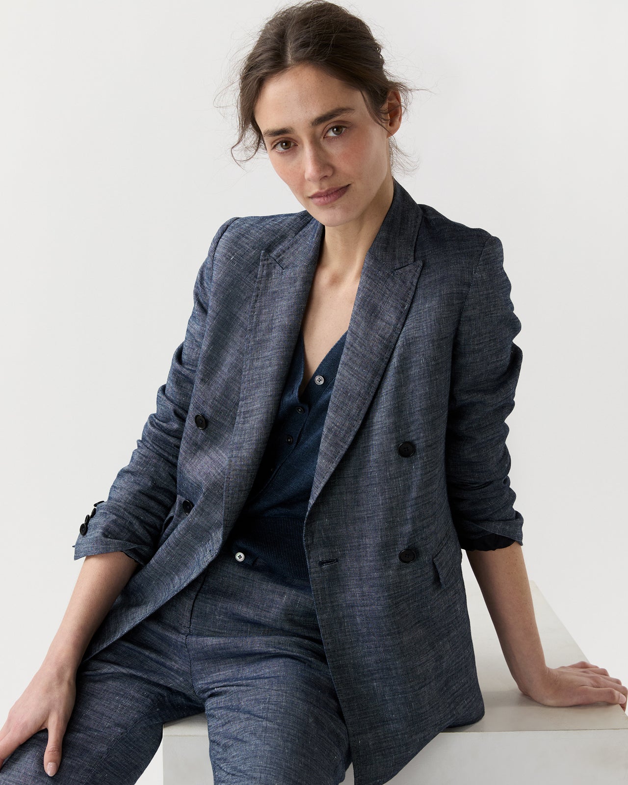 Concetta Jacket in Indigo Cotolino Chambray
