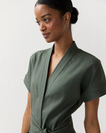 Load image into Gallery viewer, Lianna Dress in Olive Stretch Cotolino
