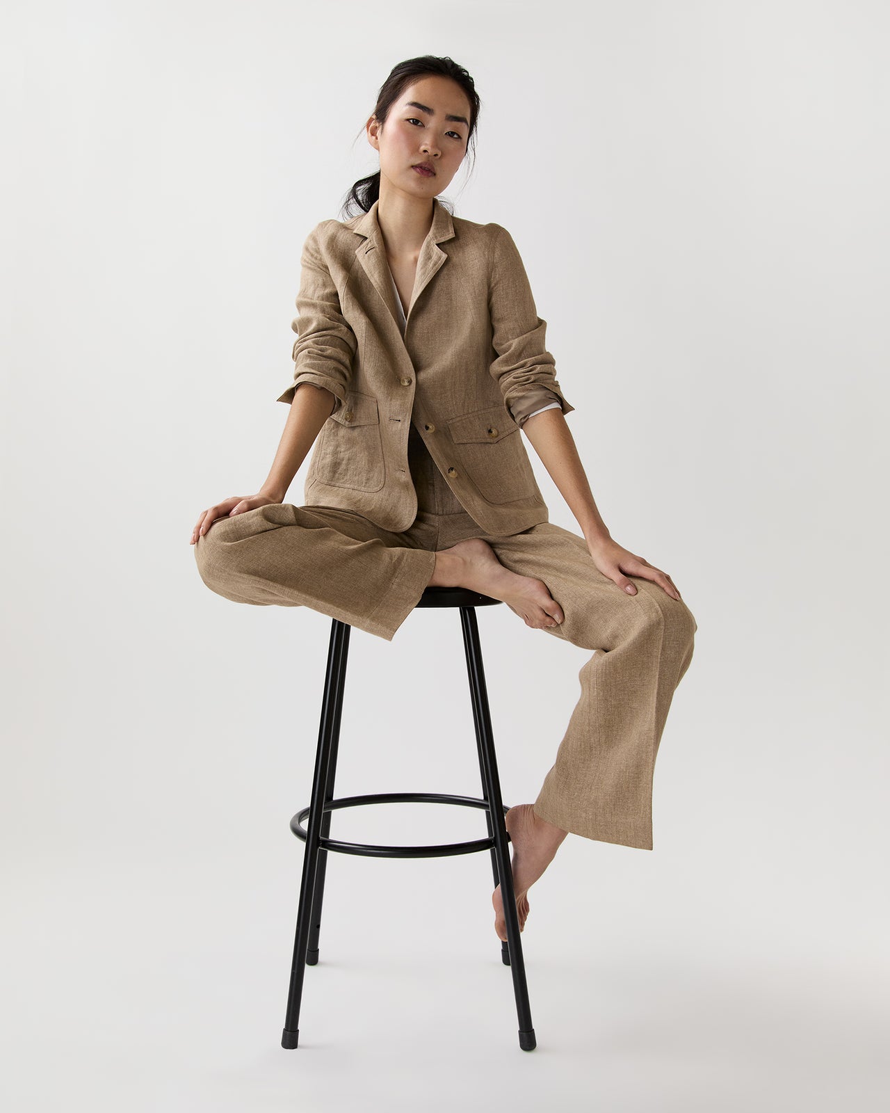Cecile Jacket in Flax Linen Twill