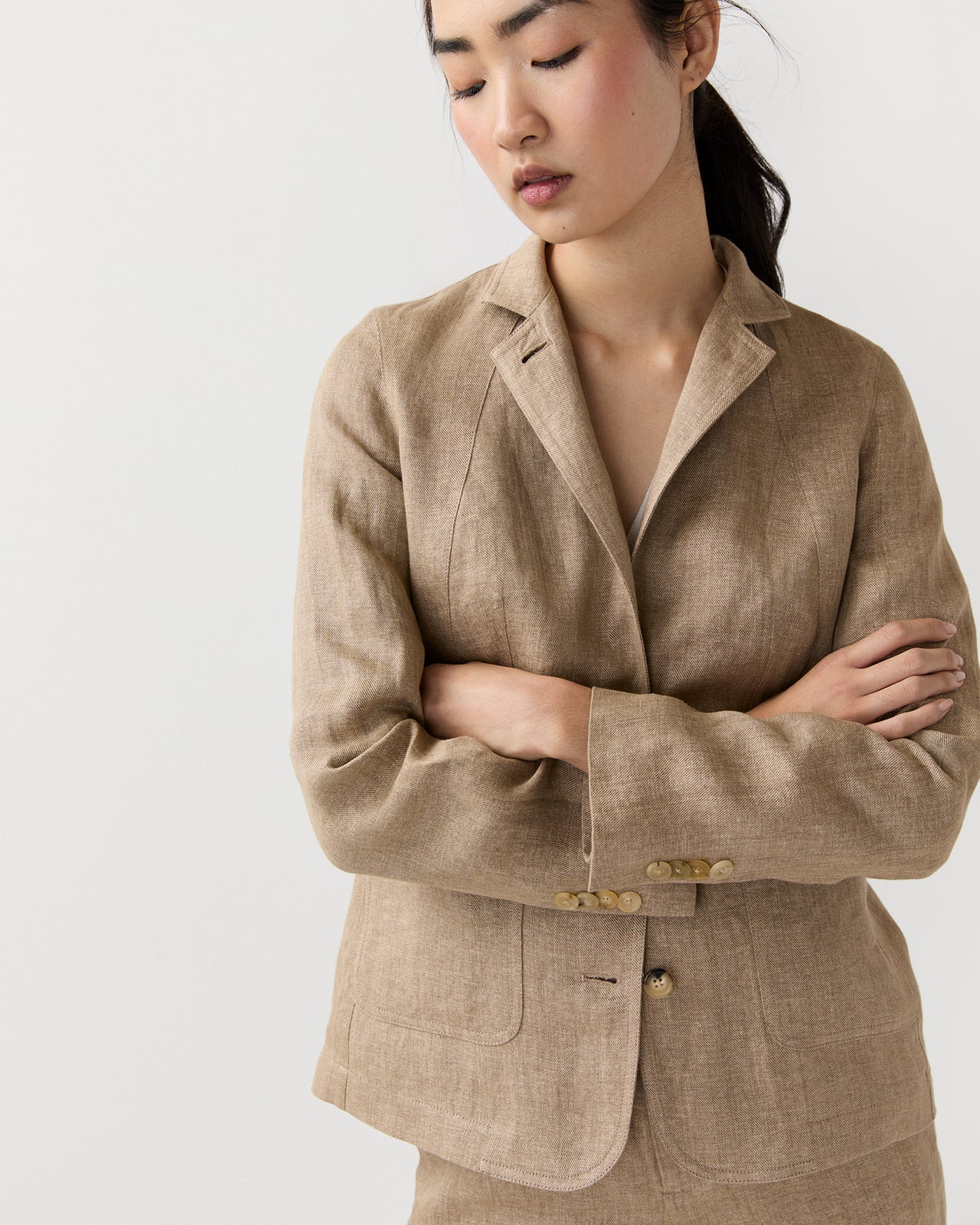 Cecile Jacket in Flax Linen Twill