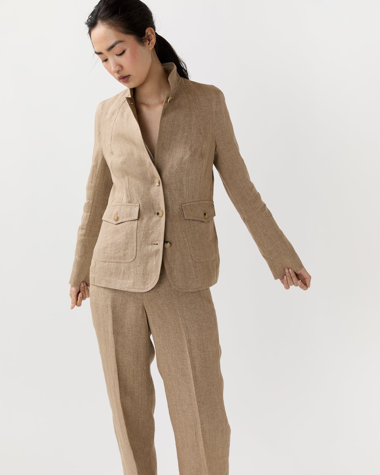 Cecile Jacket in Flax Linen Twill