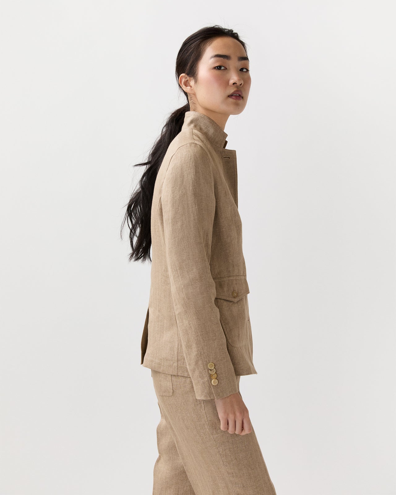 Cecile Jacket in Flax Linen Twill