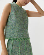 Load image into Gallery viewer, Mimi Top in Grass/Multi Speckled Tweed
