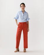 Load image into Gallery viewer, Frankie Cropped Pant in Orange Stretch Canvas
