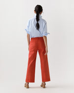 Load image into Gallery viewer, Frankie Cropped Pant in Orange Stretch Canvas
