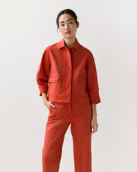 Alixe Jacket in Orange Stretch Canvas