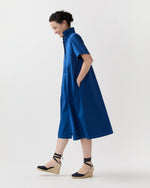 Load image into Gallery viewer, Riley Dress in Marine Paperweight Stretch Poplin
