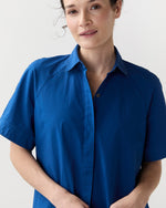 Load image into Gallery viewer, Riley Dress in Marine Paperweight Stretch Poplin
