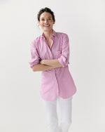 Load image into Gallery viewer, Boyfriend Shirt in Pink/White Stripe Chambray

