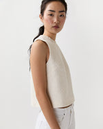 Load image into Gallery viewer, Gia Frill Shell Top in Natural Leaves Knit Jacquard
