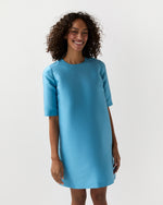 Load image into Gallery viewer, Short Paige Dress in Celest Mikado
