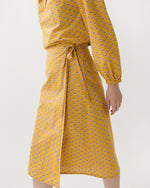 Load image into Gallery viewer, Adley Wrap Skirt in Yellow Provençal Rustic Poplin

