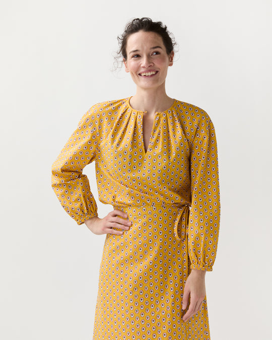 Alma Blouse in Yellow Provençal Rustic Poplin