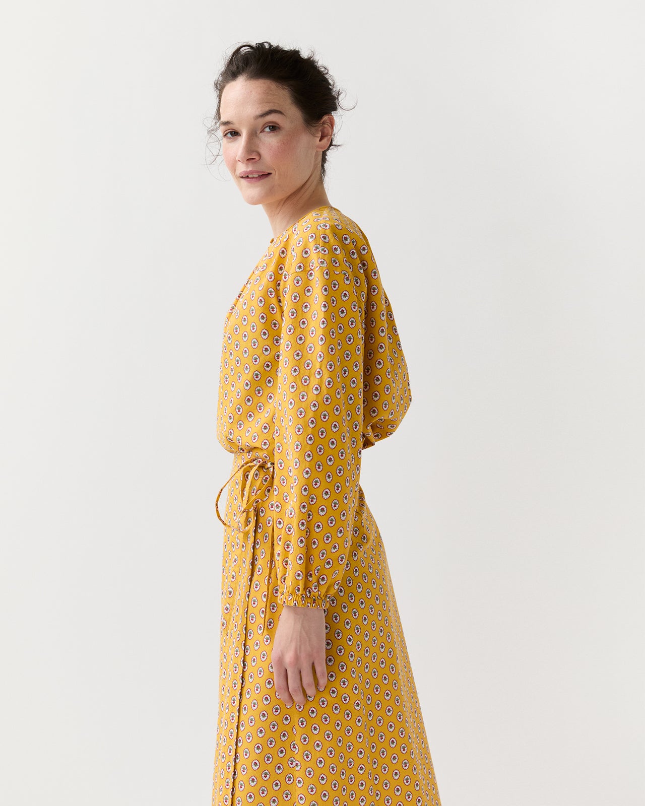 Alma Blouse in Yellow Provençal Rustic Poplin