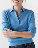 Load image into Gallery viewer, Connor Sweater in Cameo Blue Cotton/Silk
