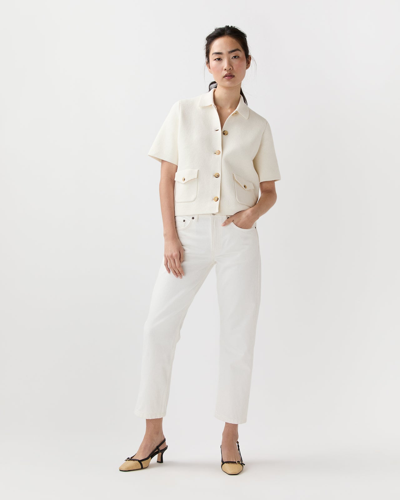 Devon Jacket in Ivory Cotton/Linen