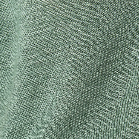 Short-Sleeved Rosie V-Neck Cardigan in Green Linen