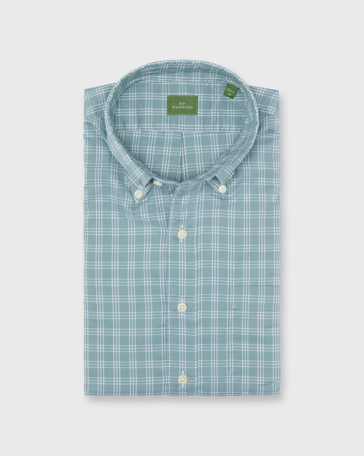 Button-Down Sport Shirt in Lovat/Bone Check Oxford