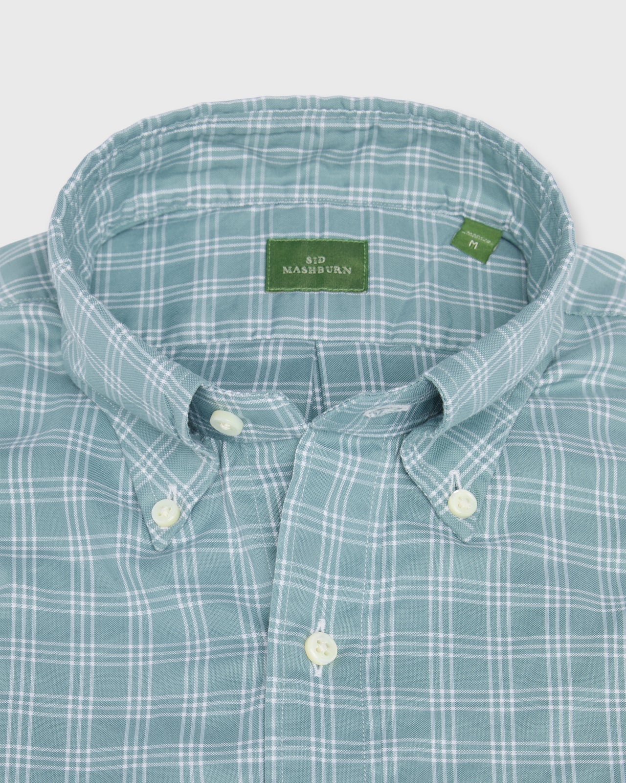 Button-Down Sport Shirt in Lovat/Bone Check Oxford