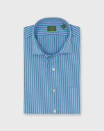 Load image into Gallery viewer, Spread Collar Sport Shirt in Sky/Teal Stripe Poplin
