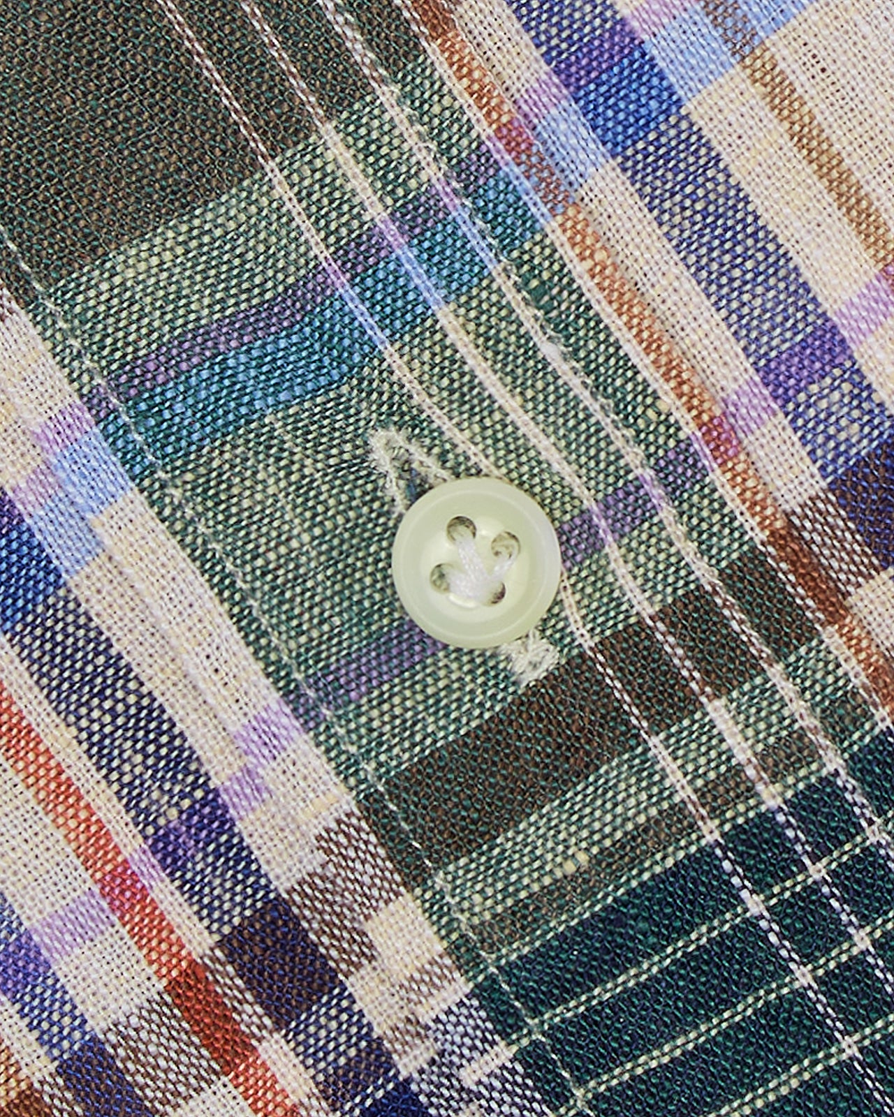 Otto Handmade Sport Shirt in Brown/Blue/Lavender Plaid Linen
