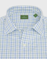 Load image into Gallery viewer, Otto Handmade Sport Shirt in Blue/Green Gingham Poplin
