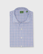 Load image into Gallery viewer, Spread Collar Sport Shirt in Blue Multi/Orange Check Poplin
