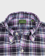 Load image into Gallery viewer, Button-Down Sport Shirt in Navy/Berry/White Plaid Poplin
