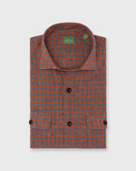 Load image into Gallery viewer, Band-Hem Work Shirt in Red/Blue Gingham Linen
