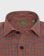 Load image into Gallery viewer, Band-Hem Work Shirt in Red/Blue Gingham Linen
