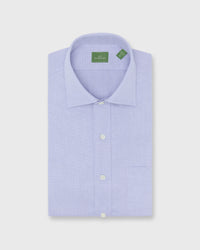 Spread Collar Dress Shirt in Blue Micro Cellulare