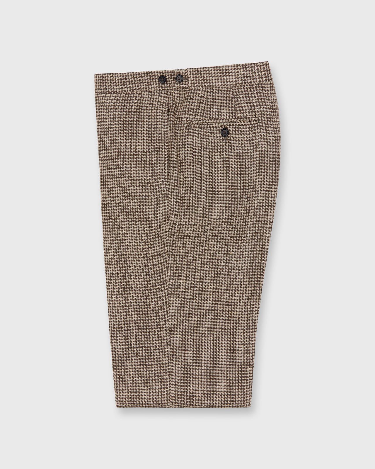Side-Tab Dress Trouser in Chocolate/Oat Houndstooth Hopsack