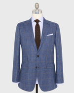 Load image into Gallery viewer, Virgil No. 3 Jacket in Blue/Brown Windowpane Hopsack
