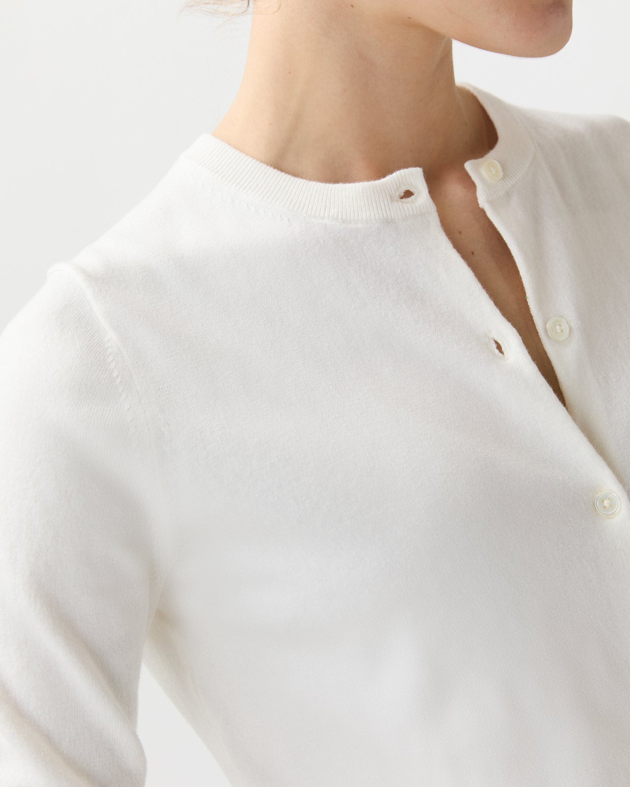 Rosie Cardigan in Ivory Cotton/Silk