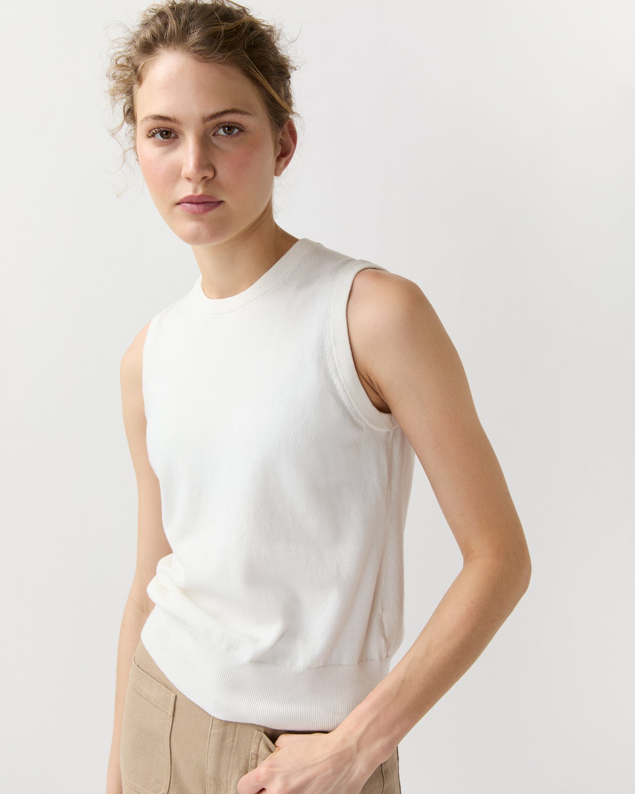 Rosie Shell in Ivory Cotton/Silk