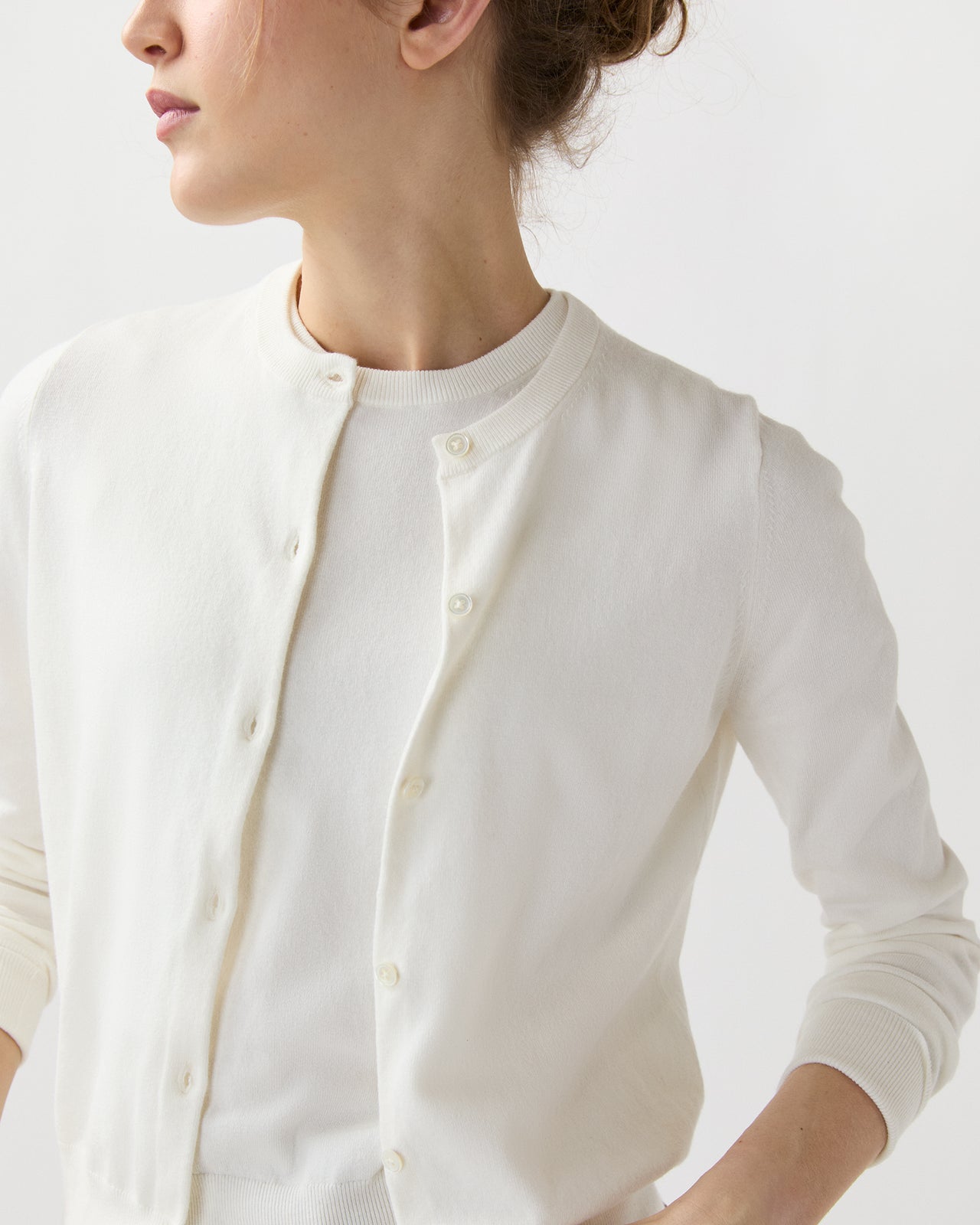 Rosie Shell in Ivory Cotton/Silk