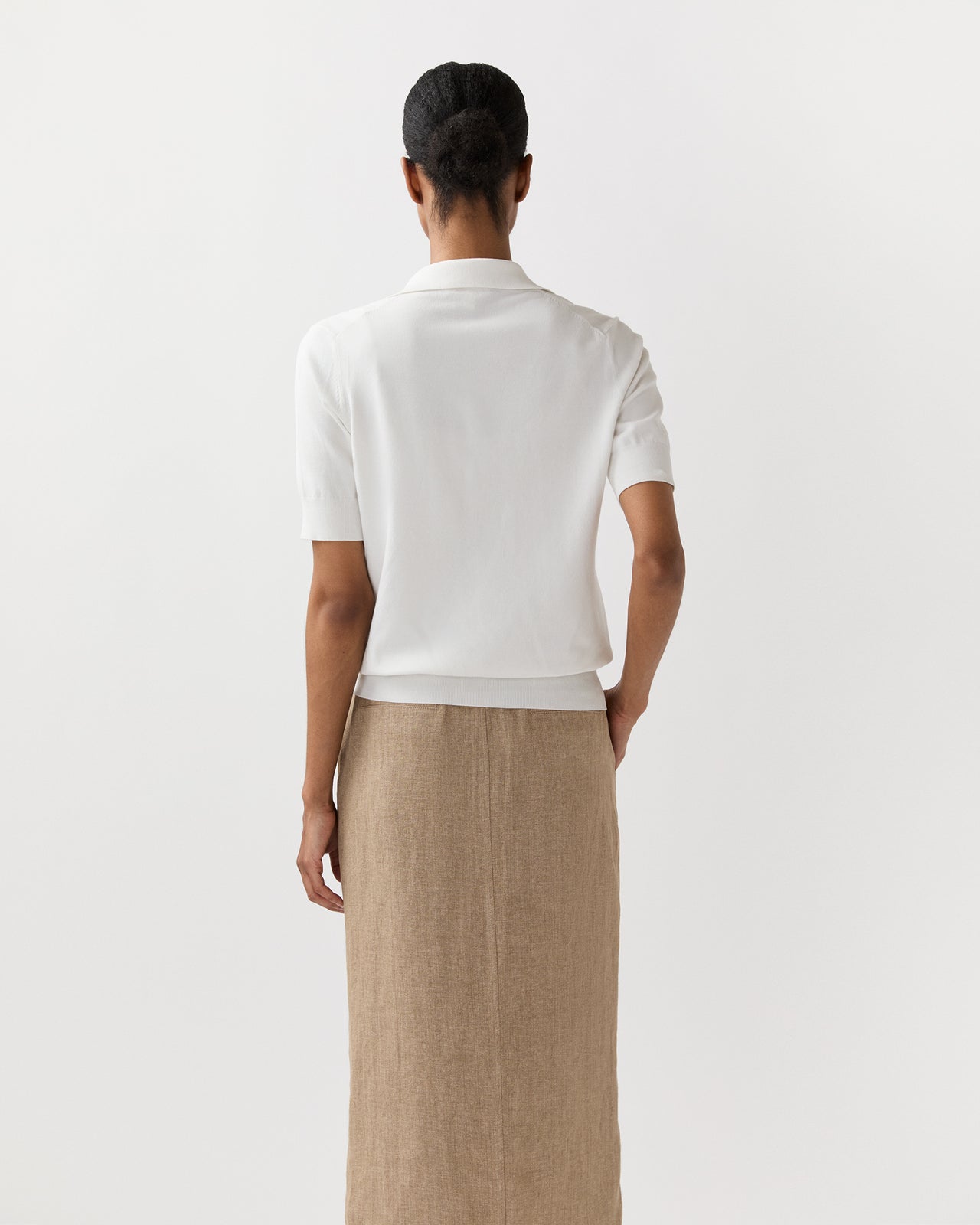 Tasha Polo in Chalk Ice Cotton