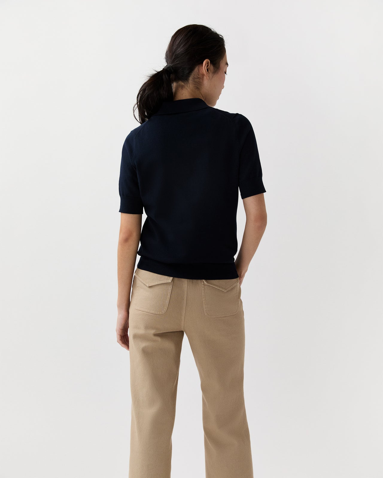 Tasha Polo in Navy Ice Cotton