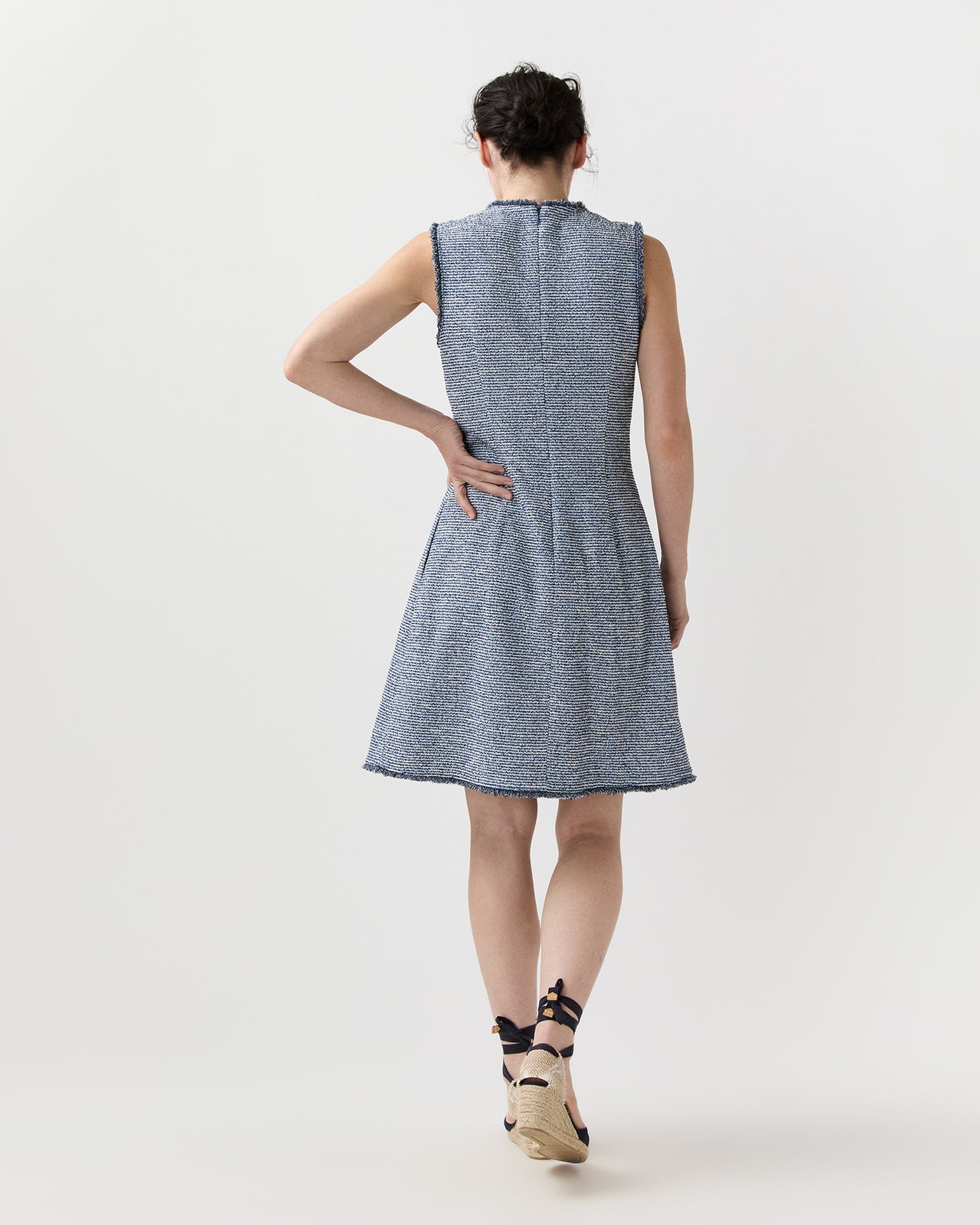 Blythe Dress in Blue/Multi Bouclé Knit