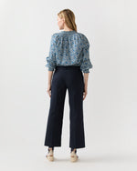 Load image into Gallery viewer, Frankie Cropped Pant in Navy Stretch Cotolino

