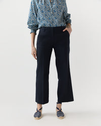 Frankie Cropped Pant in Navy Stretch Cotolino