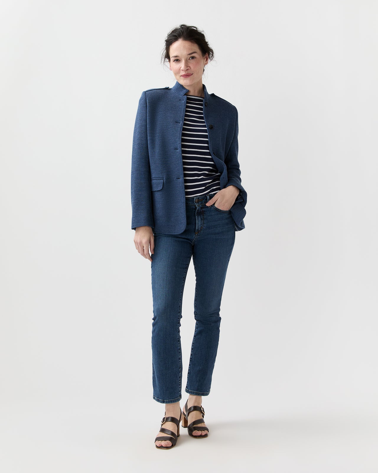 Marguerite Jacket in Airforce Blue Knit