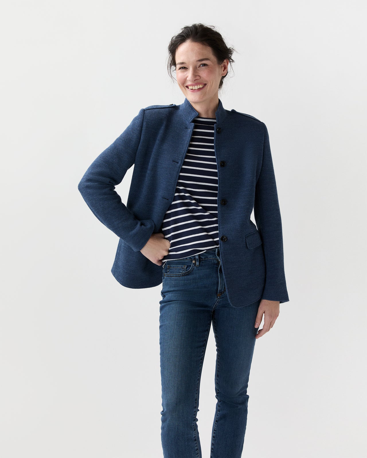Marguerite Jacket in Airforce Blue Knit