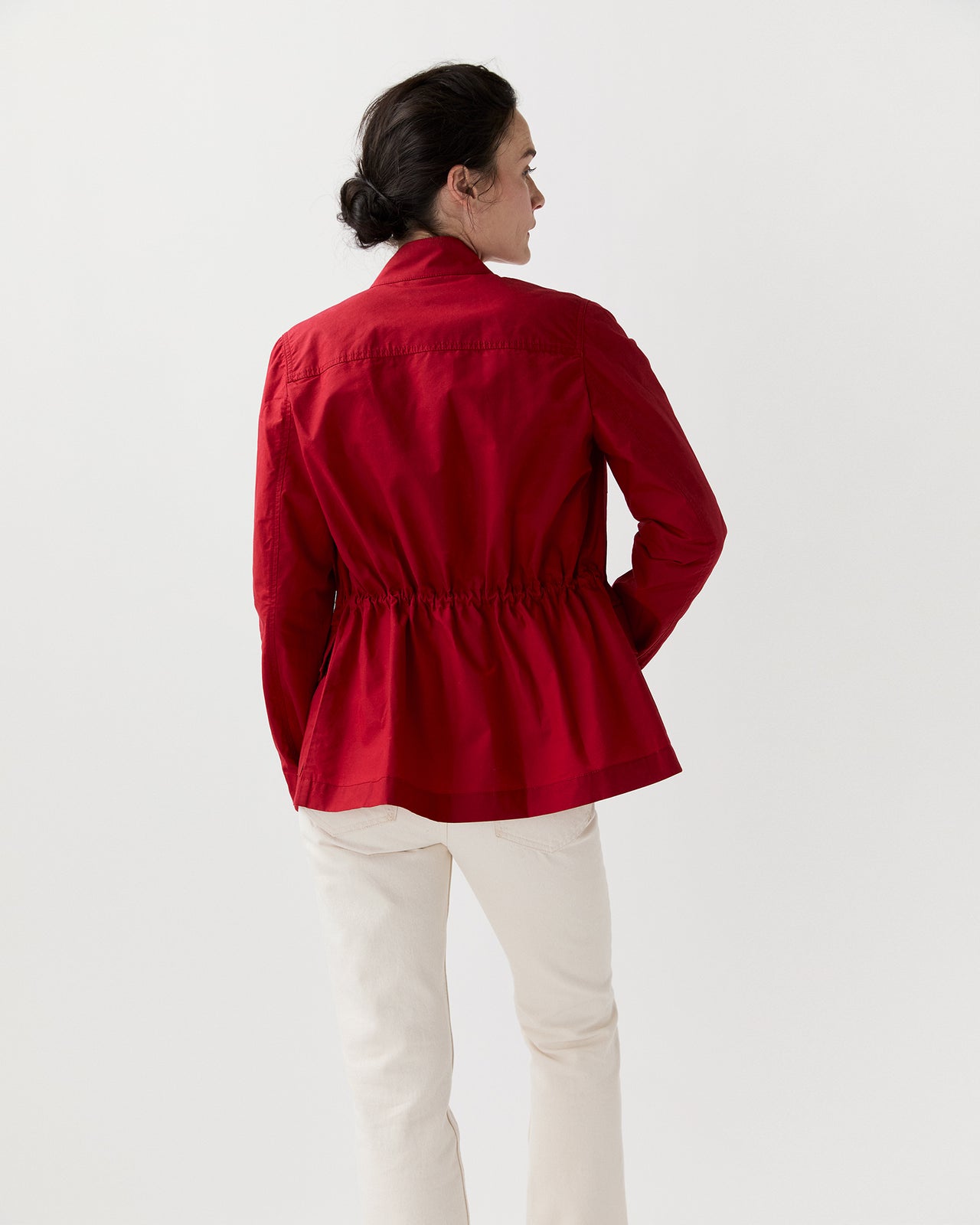M65 Jacket in Red Dry Waxed Poplin