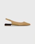 Load image into Gallery viewer, Pamela Slingback Flat in Raffia Camel
