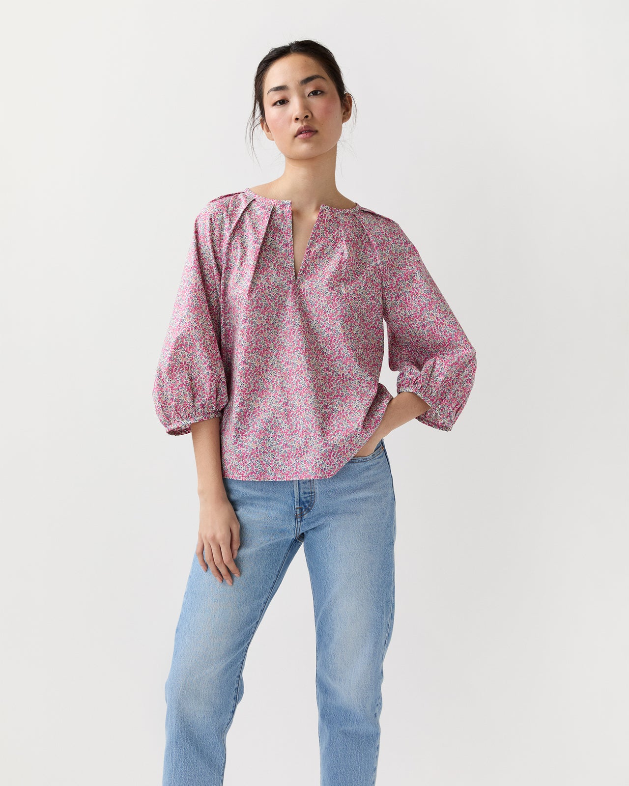 Victoria Blouse in Pink Wiltshire Bud Liberty Fabric