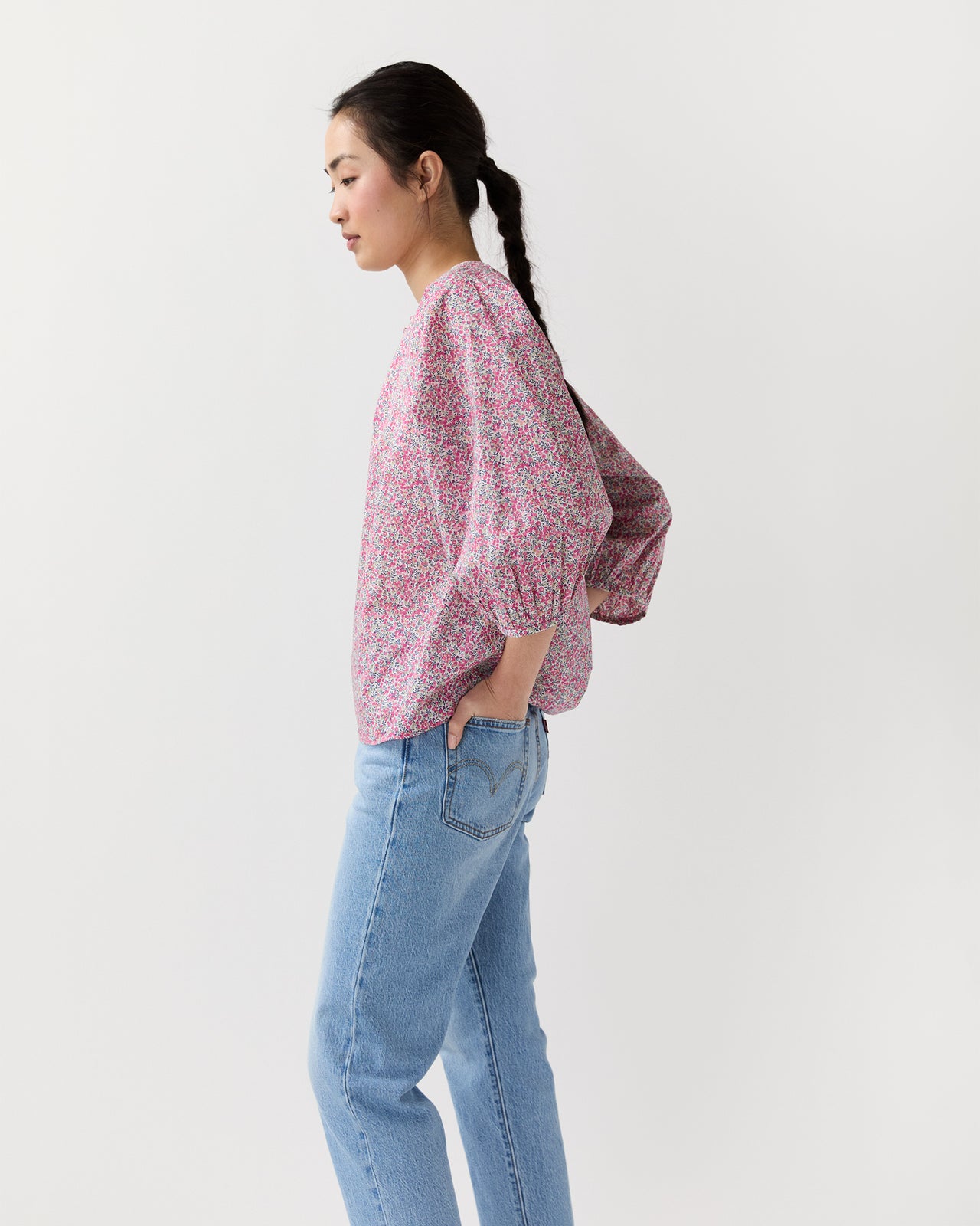 Victoria Blouse in Pink Wiltshire Bud Liberty Fabric